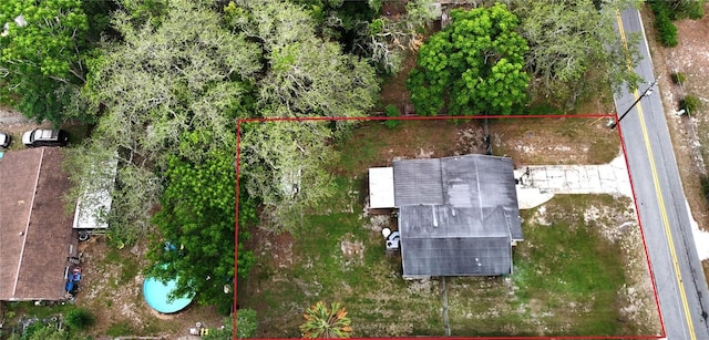 705 Poinsettia Ave, Fruitland Park, FL 34731 - aerial overview of property's location featuring property parcel outlined