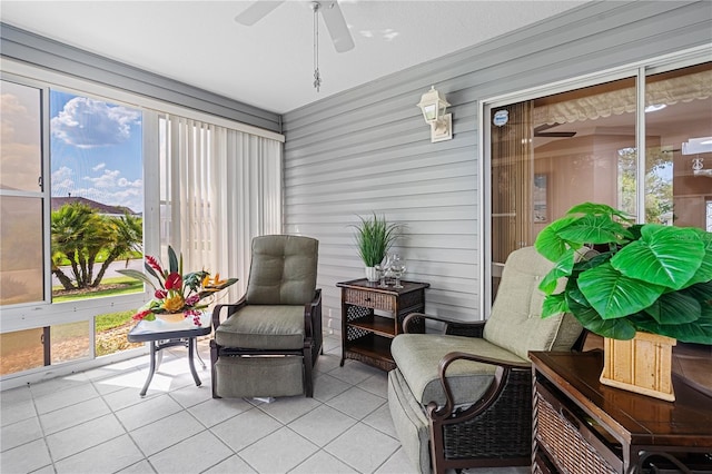 8980 SE 176th Limerick Ln, The Villages, FL 32162 - sunroom featuring a ceiling fan