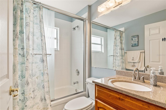 4083 Capland Ave, Clermont, FL 34711 - bathroom with shower / tub combo with curtain, vanity, and toilet