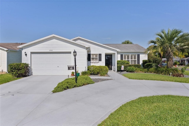 2785 Privada Dr, The Villages, FL 32162 - ranch-style house featuring an attached garage, driveway, and a front yard