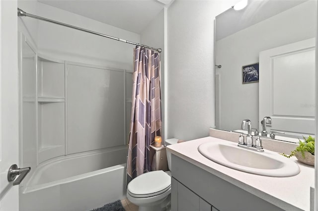 33960 Sky Blossom Cir, Leesburg, FL 34788 - full bathroom featuring vanity, toilet, and shower / bath combination with curtain