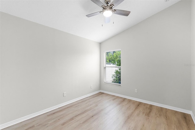 12838 Owasso Ln, Clermont, FL 34711 - unfurnished room with vaulted ceiling, light wood-type flooring, baseboards, and ceiling fan