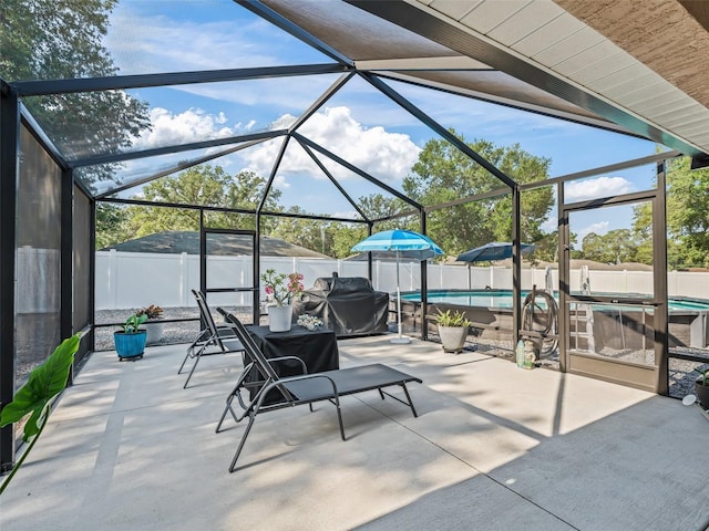 9364 SE 164th Pl, Summerfield, FL 34491 - fenced backyard with a patio and a lanai