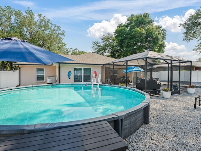 9364 SE 164th Pl, Summerfield, FL 34491 - view of pool featuring glass enclosure
