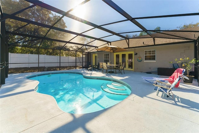 40140 Palm St, Lady Lake, FL 32159 - view of swimming pool featuring french doors, a patio area, and a lanai