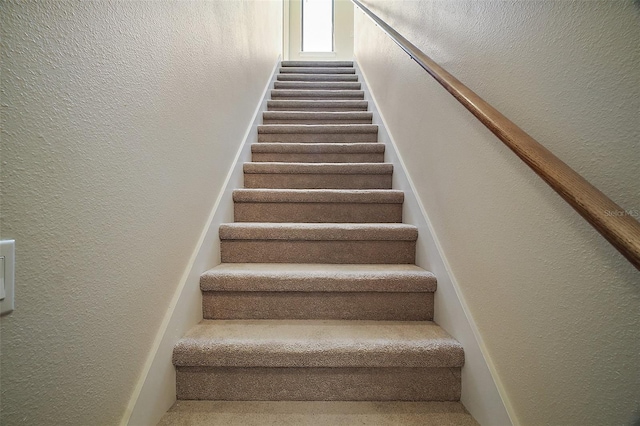 21206 Canoe Pass St, Clermont, FL 34715 - staircase with a textured wall