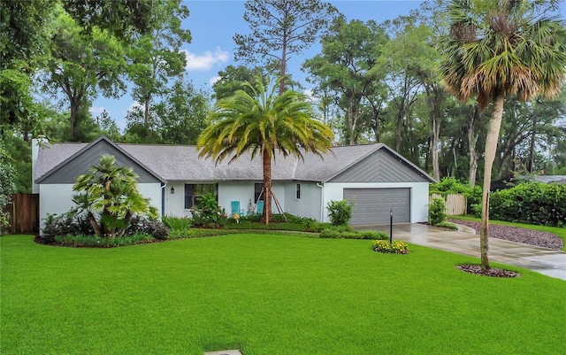 717 SE 46th Ct, Ocala, FL 34471 - ranch-style home with driveway, a garage, stucco siding, and a shingled roof
