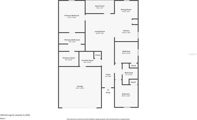 12952 Del Lago Dr, Astatula, FL 34705 - floor plan / room layout