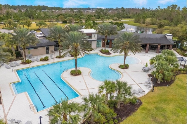 17112 Goldcrest Loop, Clermont, FL 34714 - community pool with a water view and a patio area