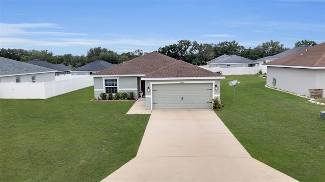 5547 SE 91st Pl, Ocala, FL 34480 - ranch-style house featuring a shingled roof, a garage, driveway, and stucco siding