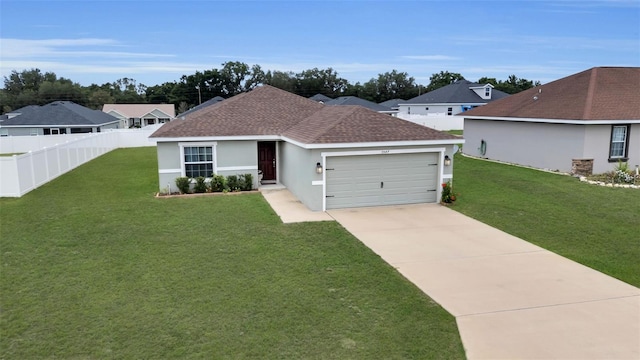 5547 SE 91st Pl, Ocala, FL 34480 - ranch-style home featuring a garage, roof with shingles, stucco siding, and driveway