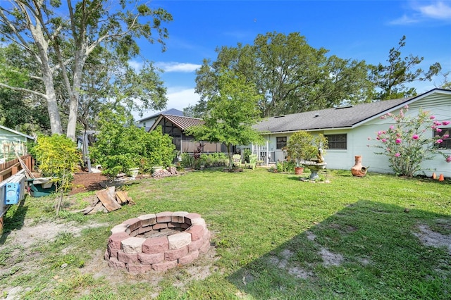 410 E Gulley Ave, Oakland, FL 34760 - view of yard featuring a fire pit