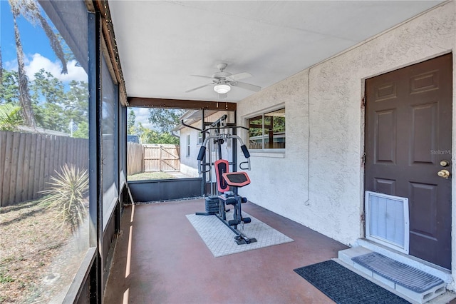 6443 34th Ave N, Saint Petersburg, FL 33710 - unfurnished sunroom featuring a ceiling fan
