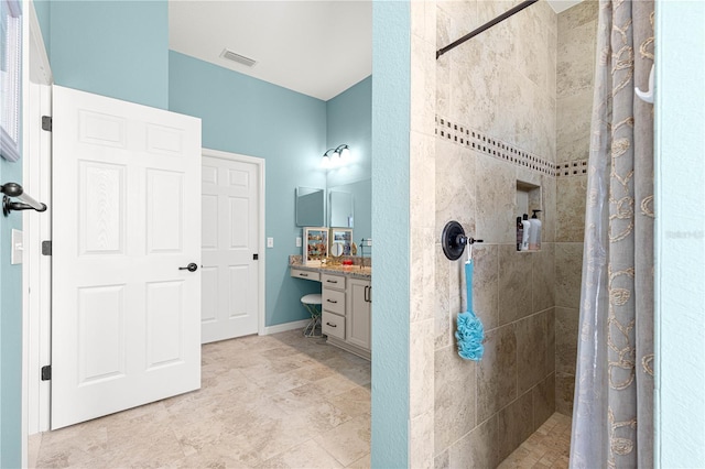11215 SE 172nd Pl, Summerfield, FL 34491 - bathroom featuring vanity and a tile shower