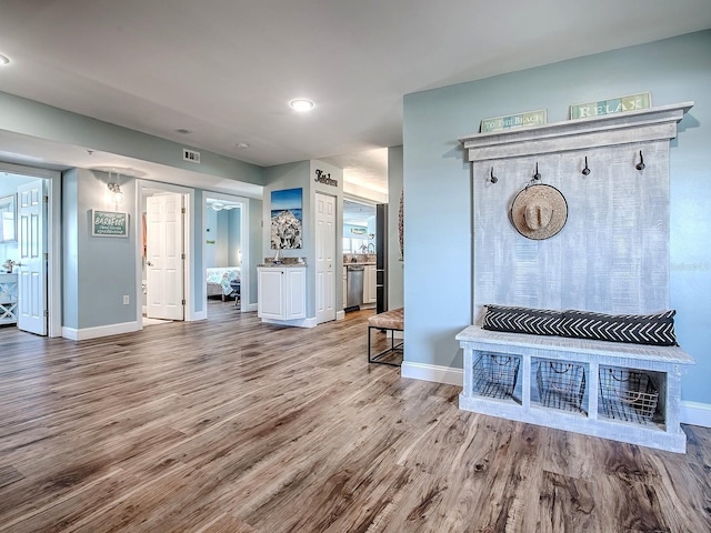 3425 S Atlantic Ave Unit 1101, Daytona Beach, FL 32118 - mudroom with wood finished floors, baseboards, and recessed lighting