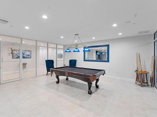 3425 S Atlantic Ave Unit 1101, Daytona Beach, FL 32118 - playroom with billiards, recessed lighting, and baseboards