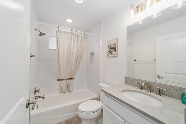 3769 Causey Ct, The Villages, FL 32163 - full bath featuring vanity, shower / tub combo, and toilet