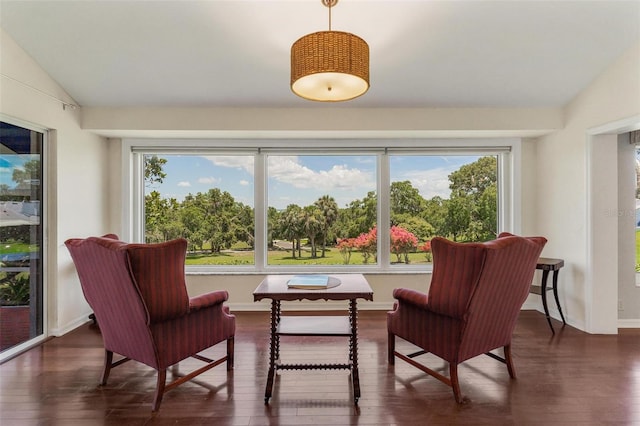 6048 Topsail Rd, Lady Lake, FL 32159 - dining space with vaulted ceiling and hardwood / wood-style flooring