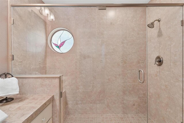 6048 Topsail Rd, Lady Lake, FL 32159 - full bathroom featuring a shower stall and vanity