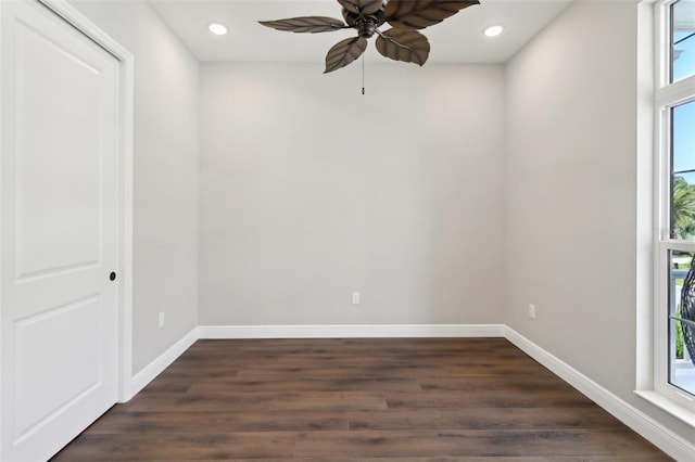 1127 Fiesta Key Cir, Lady Lake, FL 32159 - unfurnished room featuring healthy amount of natural light, a ceiling fan, baseboards, and recessed lighting