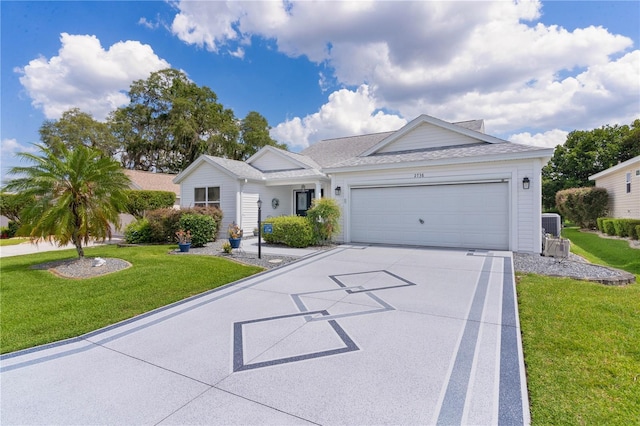 2738 Morven Park Way, The Villages, FL 32162 - single story home featuring concrete driveway, a garage, a front lawn, and a shingled roof