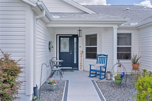 2738 Morven Park Way, The Villages, FL 32162 - entrance to property featuring roof with shingles and covered porch