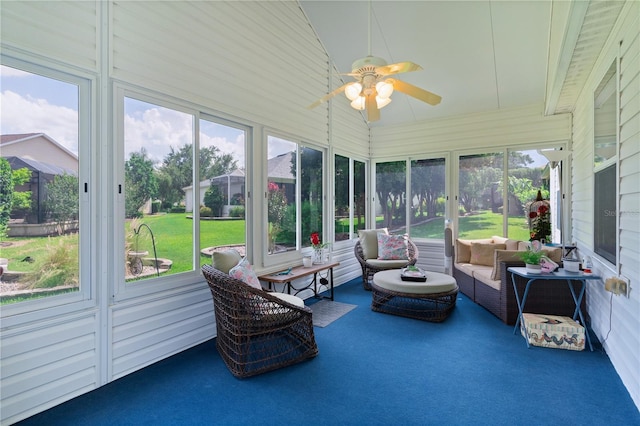 2738 Morven Park Way, The Villages, FL 32162 - sunroom / solarium with a ceiling fan and an outdoor hangout area