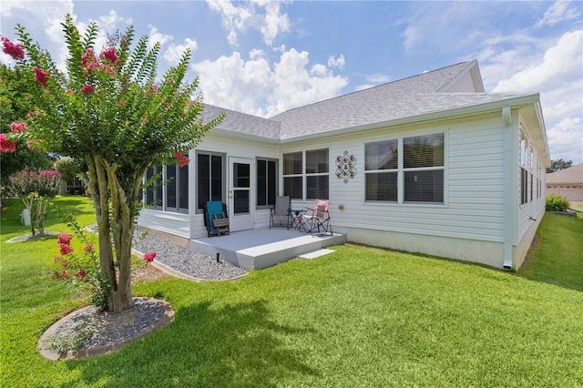 2738 Morven Park Way, The Villages, FL 32162 - back of property featuring a yard, a patio area, and roof with shingles