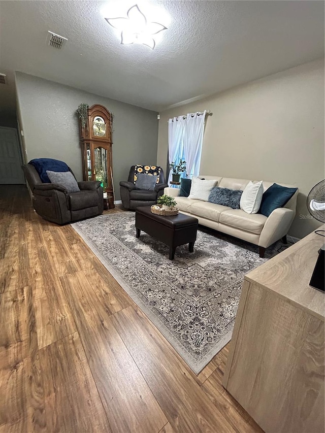 5051 NW 61st Ct, Ocala, FL 34482 - living area featuring wood finished floors and a textured ceiling