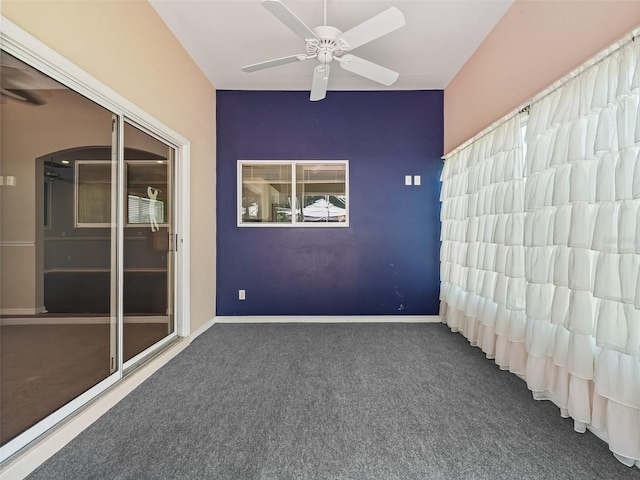 628 San Pedro Dr, The Villages, FL 32159 - spare room featuring carpet flooring and a ceiling fan