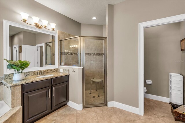 3222 San Leo Dr, Orlando, FL 32820 - full bath with a shower stall, vanity, toilet, a garden tub, and tile patterned floors