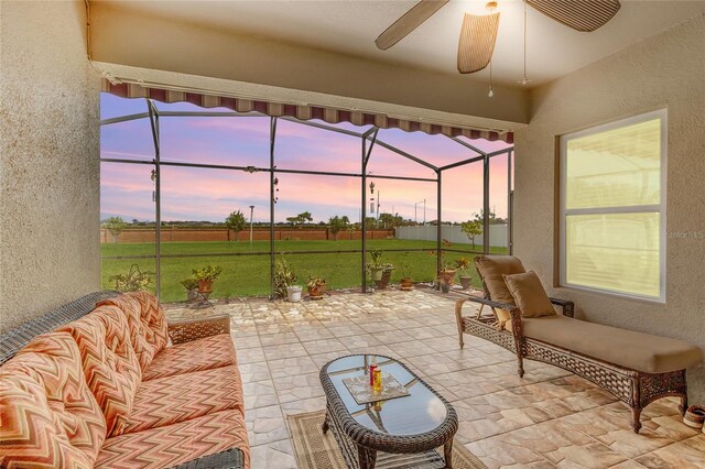 3222 San Leo Dr, Orlando, FL 32820 - view of patio / terrace with glass enclosure and a ceiling fan