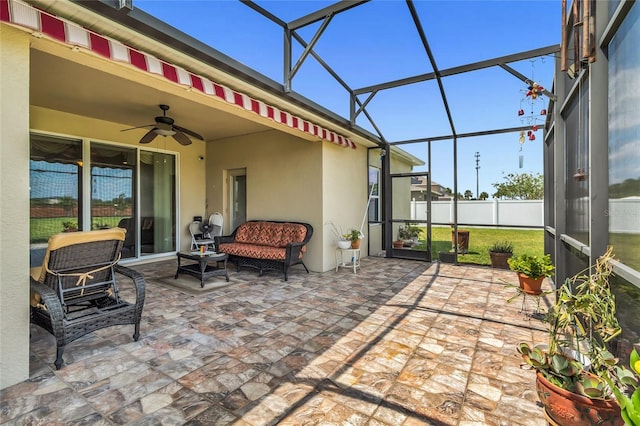 3222 San Leo Dr, Orlando, FL 32820 - sunroom / solarium with ceiling fan and an outdoor hangout area
