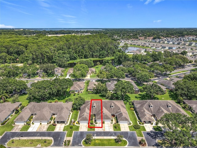 264 Juniper Way, Tavares, FL 32778 - aerial view of residential area with property parcel outlined