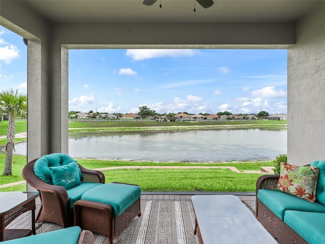 17108 SE 111th Terrace Rd, Summerfield, FL 34491 - sunroom / solarium featuring a water view and a residential view