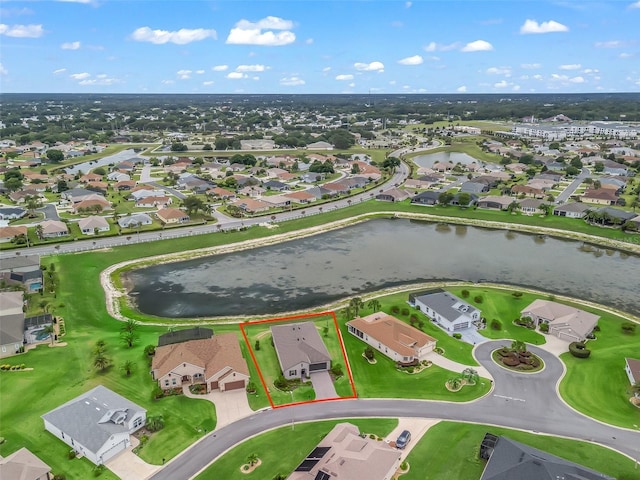 17108 SE 111th Terrace Rd, Summerfield, FL 34491 - aerial view of residential area featuring a nearby body of water and property parcel outlined