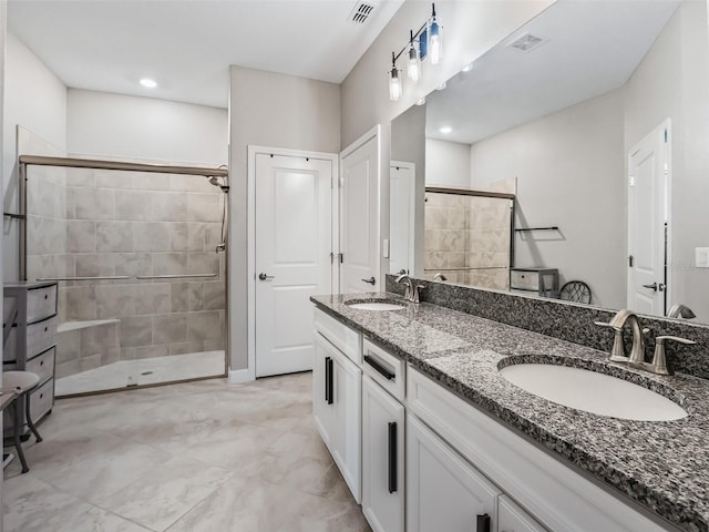 17108 SE 111th Terrace Rd, Summerfield, FL 34491 - full bath with a stall shower and double vanity