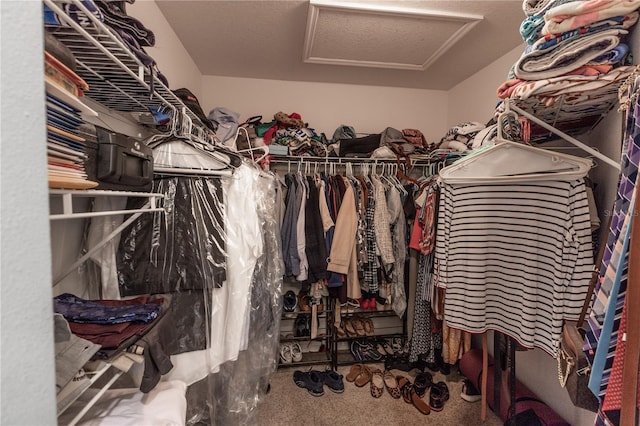 5437 Compass Pt Unit 00, Oxford, FL 34484 - walk in closet with attic access and carpet flooring