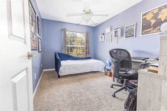 5437 Compass Pt Unit 00, Oxford, FL 34484 - bedroom with an office area, carpet flooring, baseboards, and ceiling fan