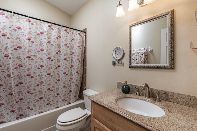 5521 Oak St, Mount Dora, FL 32757 - full bathroom featuring toilet, vanity, and shower / bath combination with curtain
