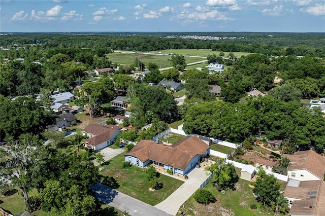 5521 Oak St, Mount Dora, FL 32757 - aerial view of property and surrounding area with nearby suburban area and a forest