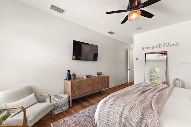 35449 Pinegate Trl, Eustis, FL 32736 - bedroom featuring wood finished floors and a ceiling fan