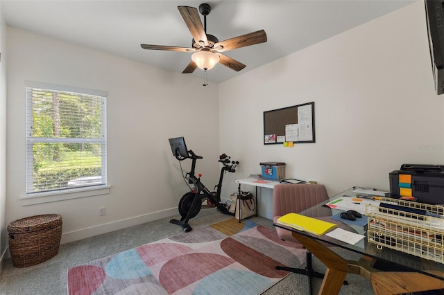 35449 Pinegate Trl, Eustis, FL 32736 - carpeted office featuring baseboards and ceiling fan