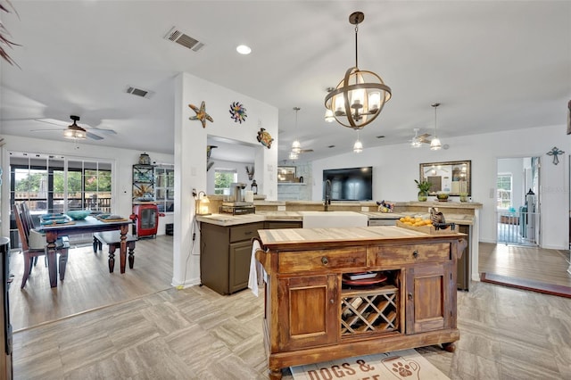 21320 Paradise Way, Eustis, FL 32736 - kitchen with ceiling fan, a sink, healthy amount of natural light, and recessed lighting