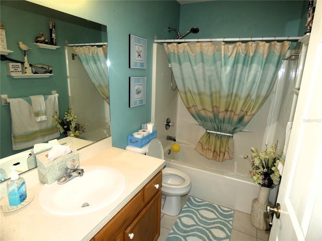 751 Old Oaks Ln, Leesburg, FL 34748 - full bath featuring shower / tub combo, vanity, tile patterned floors, and toilet