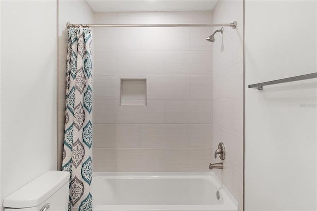 1313 Arredondo Dr, The Villages, FL 32162 - bathroom featuring toilet and shower / tub combo with curtain