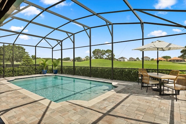 17700 Sawgrass Run, Tavares, FL 32778 - outdoor pool with a patio area and a lanai