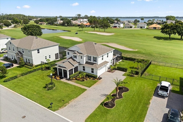 17700 Sawgrass Run, Tavares, FL 32778 - aerial perspective of suburban area featuring a large body of water and a golf course