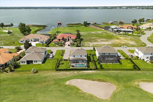 17700 Sawgrass Run, Tavares, FL 32778 - aerial perspective of suburban area with a large body of water and a local golf course