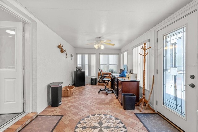 2542 N Regatta Pt, Crystal River, FL 34429 - office area with a ceiling fan